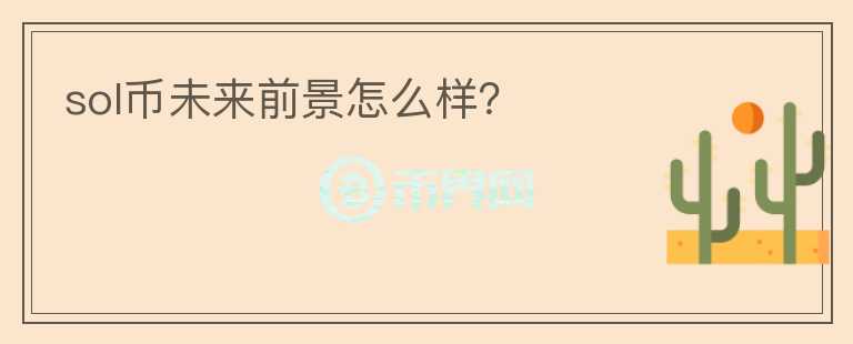 sol币未来前景怎么样？